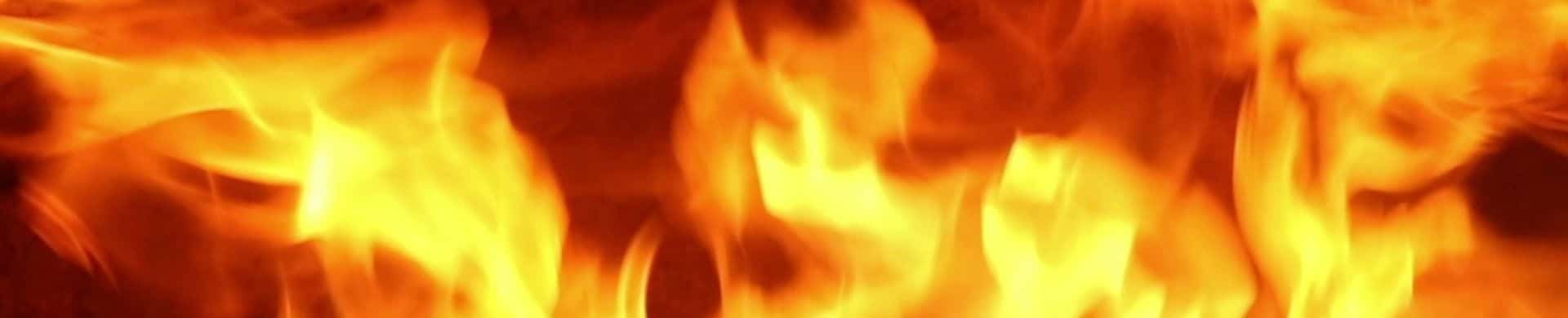 Close of view of flames in a fire.