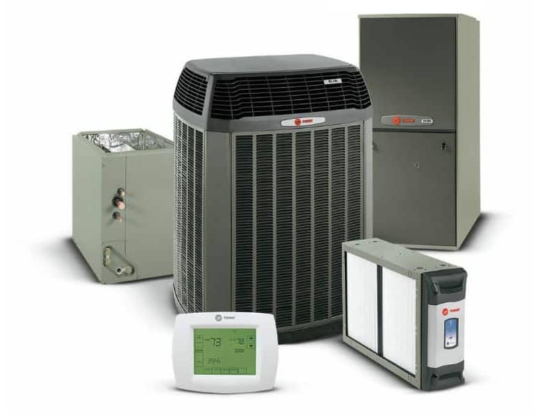 Trane HVAC system set up equipment with multiple pieces of equipment