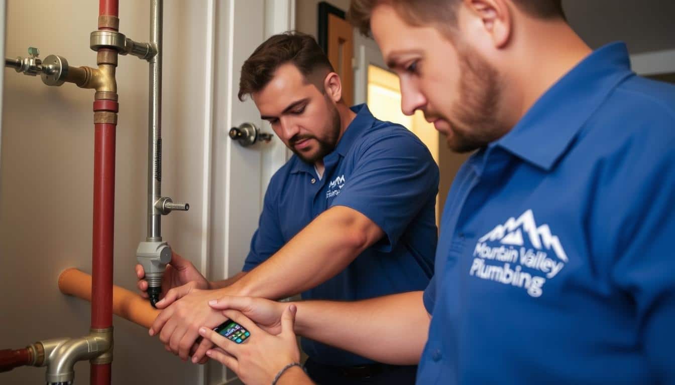 Mountain Valley Plumbing technicians providing plumbing services in Longmont